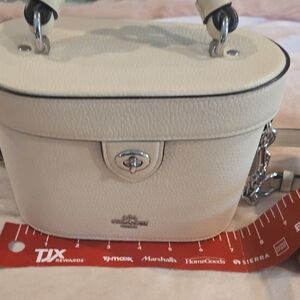 Coach White Crossbody Bag with Silver Hardware
